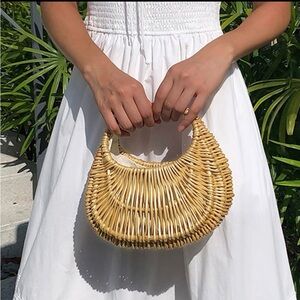 Vintage Wicker Basket Bag